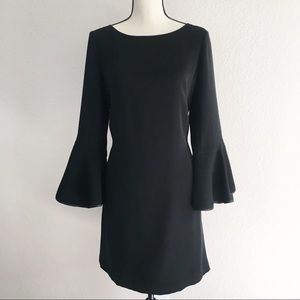 White House Black Market Bell Sleeve Black Dress